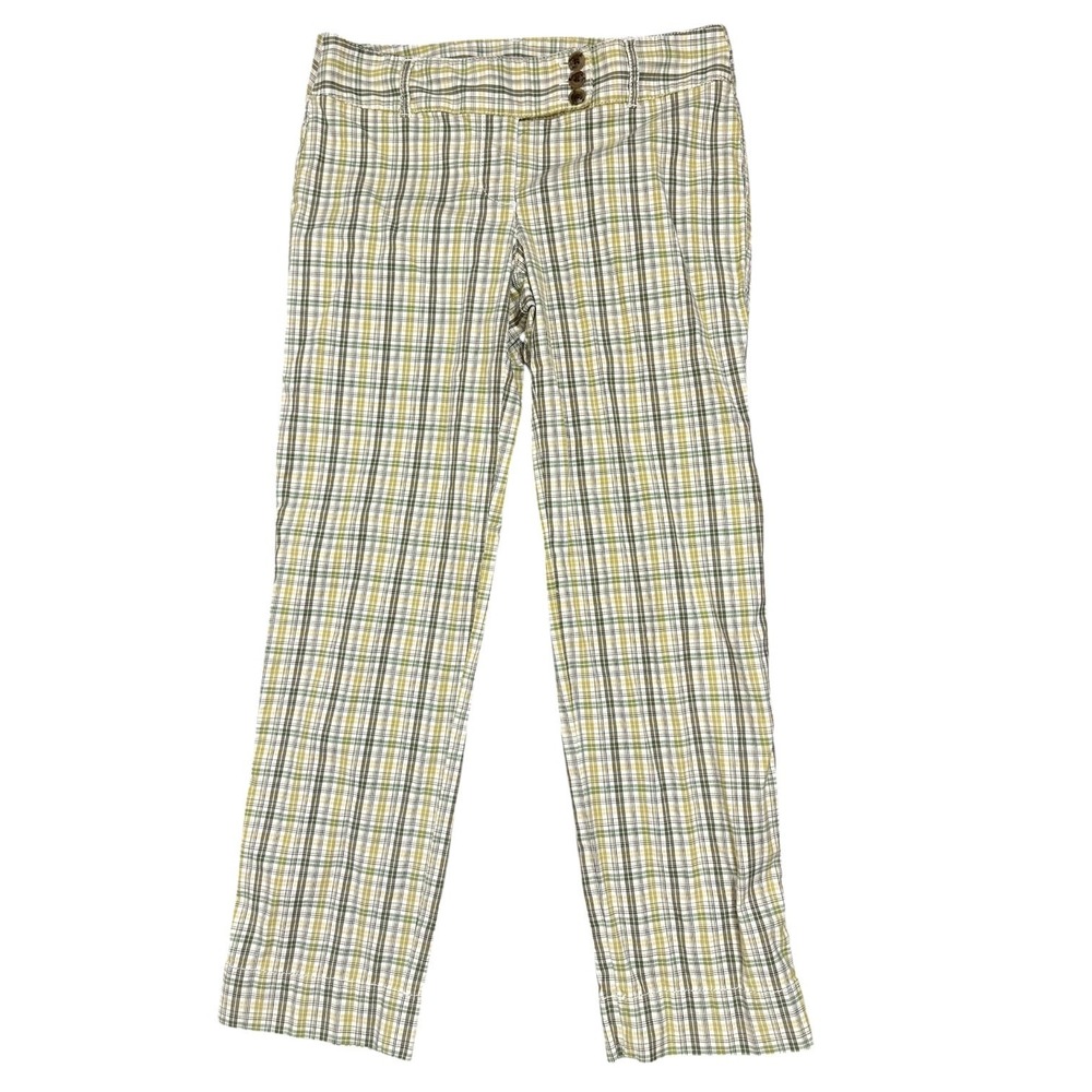 Vintage Ann Taylor Loft Preppy Y2K Marisa Plaid Low-Rise Trousers Women's Size 0